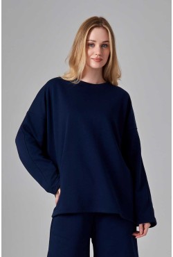 Свитшот оверсайз диагональ Ampir темно-синий