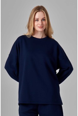 Свитшот оверсайз диагональ Ampir темно-синий