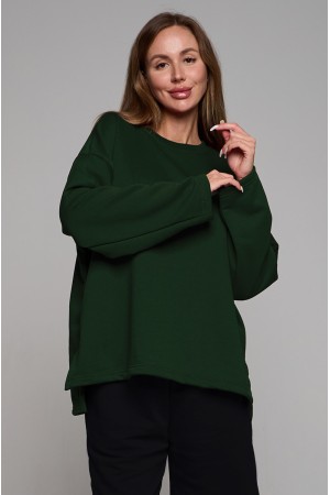 Свитшот оверсайз диагональ Ampir темно-зеленый
