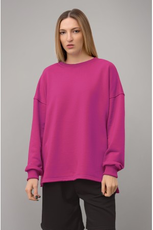 Свитшот оверсайз диагональ фуксия (ярко-розовый) Ampir
