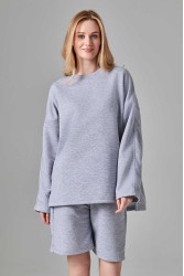 Свитшот оверсайз диагональ Ampir серый-меланж