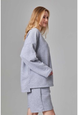 Свитшот оверсайз диагональ Ampir серый-меланж