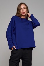  Sweatshirt Ampir royal blue color S-40-42-Woman-(Женский)    Свитшот оверсайз диагональ васильковый синий Ampir 