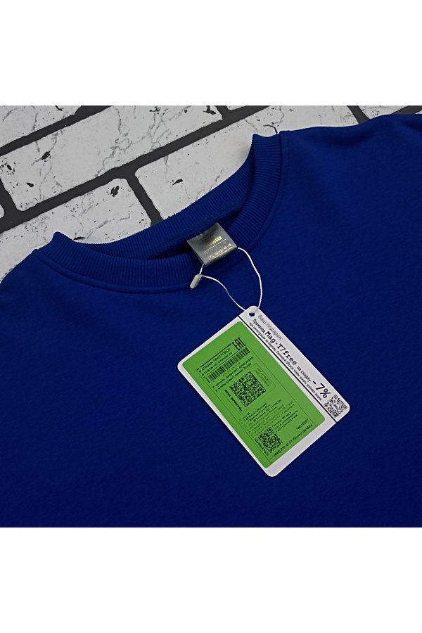 Свитшот оверсайз диагональ васильковый синий Ampir   Магазин Толстовок Cвитшот оверсайз из серии Ampir