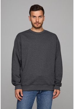 Мужской свитшот цвет антрацит классический без начеса петельный 320гр/м2