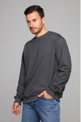 Мужской свитшот цвет антрацит классический без начеса петельный 320гр/м2