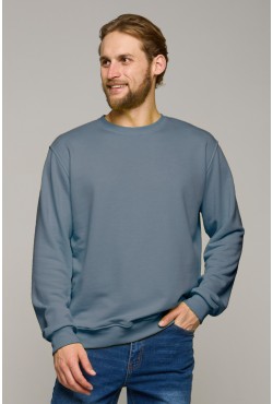 Мужской свитшот цвет байкал классический без начеса петельный 320гр/м2