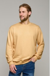 Мужской бежевый свитшот классический без начеса петельный 320гр/м2