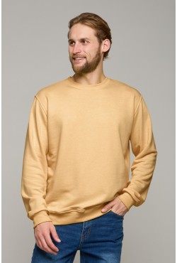 Мужской бежевый свитшот классический без начеса петельный 320гр/м2