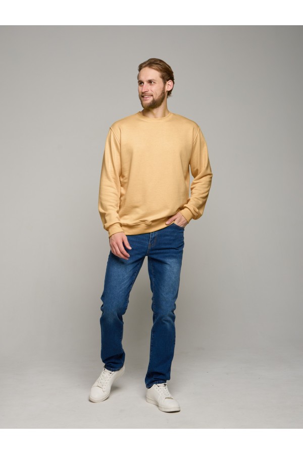 Мужской бежевый свитшот классический без начеса петельный 320гр/м2   Магазин Толстовок Мужские Свитшоты Классика / Sweatshirts Classic Man