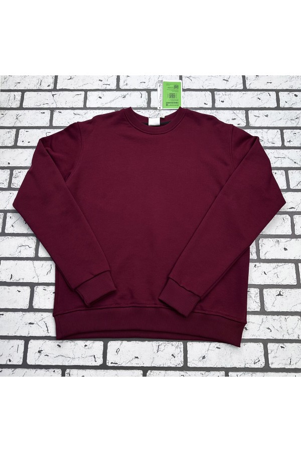 Женский бордовый свитшот спортивный классический без начеса петельный 320гр/м2   Магазин Толстовок Свитшоты классические петельные женские 320 гр/м 