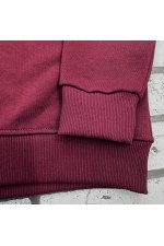 Женский бордовый свитшот спортивный классический без начеса петельный 320гр/м2   Магазин Толстовок Свитшоты классические петельные женские 320 гр/м 