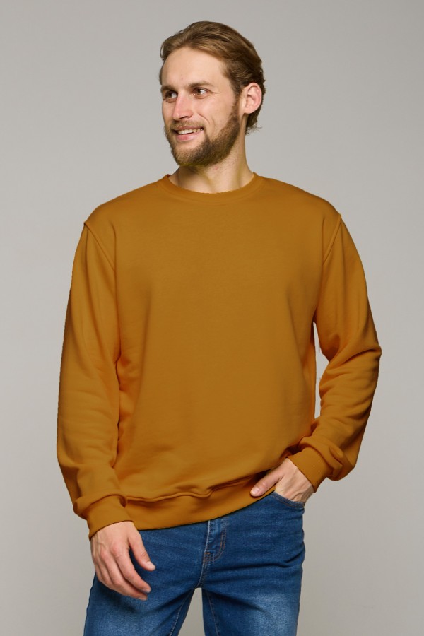  Camel classic sweatshirt man dg XS-44-Unisex-(Мужской)    Мужской свитшот цвет кэмэл классический без начеса петельный 320гр/м2 