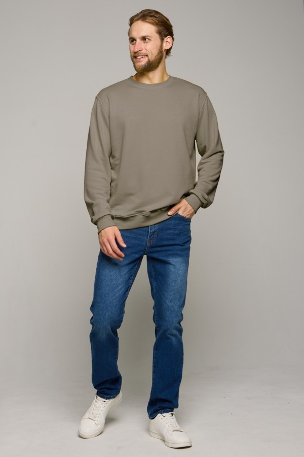 мужской какао свитшот без начеса футер 3-нитка 320 гр, мерч, брендирование, печать