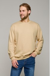 Мужской кремовый (светлый бежевый) свитшот классический без начеса петельный 320гр/м2