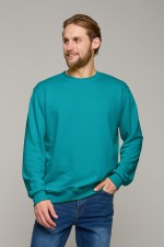  Emerald classic sweatshirt man dg M-48-Unisex-(Мужской)    Мужской свитшот изумрудный классический без начеса петельный 320гр/м2 