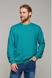 Мужской свитшот изумрудный классический без начеса петельный 320гр/м2