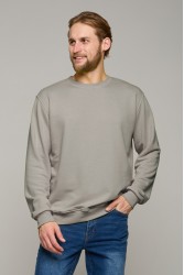 Мужской свитшот цвет серый бетон классический без начеса петельный 320гр/м2