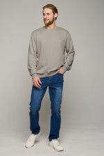 мужской однотонный серый свитшот без начеса футер 3-нитка 320 гр, мерч, брендирование, печать