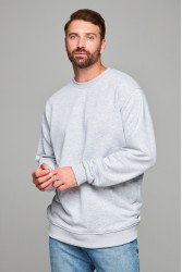 Мужской свитшот серый меланж классический без начеса петельный 320гр/м2