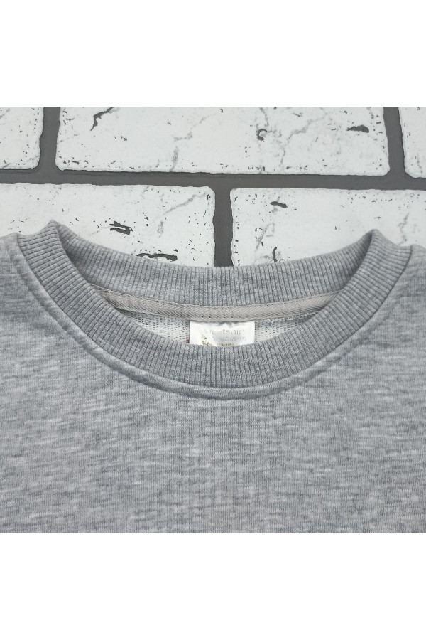 Мужской свитшот серый меланж классический без начеса петельный 320гр/м2   Магазин Толстовок Свитшоты классические петельные мужские 320 гр/м 