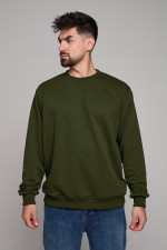  Khaki classic sweatshirt man dg XS-44-Unisex-(Мужской)    Мужской хаки свитшот классический без начеса петельный 320гр/м2	 