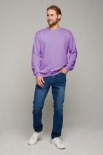 мужской сиреневый лавандовый свитшот без начеса футер 3-нитка 320 гр, мерч, брендирование, печать