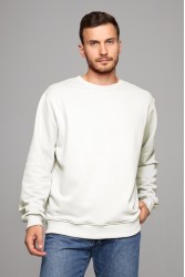 Мужской молочный свитшот классический без начеса петельный 320гр/м2	