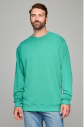 Мужской мятный свитшот классический без начеса петельный 320гр/м2	