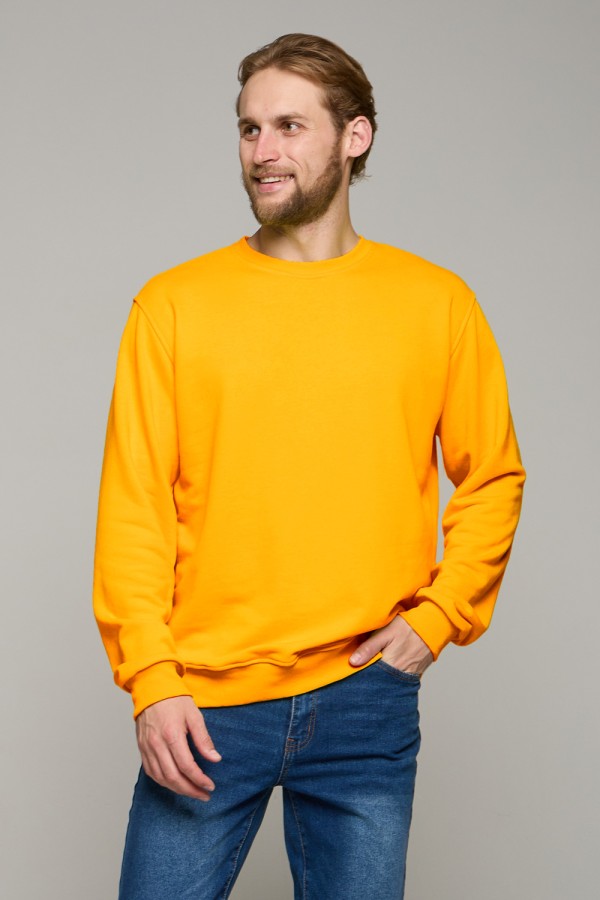  Mustard classic sweatshirt man dg XS-44-Unisex-(Мужской)    Мужской свитшот горчичный классический без начеса петельный 320гр/м2 