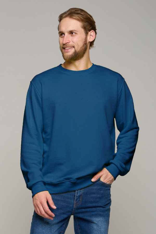  Petrol classic sweatshirt man dg XS-44-Unisex-(Мужской)    Мужской свитшот цвет петроль классический без начеса петельный 320гр/м2 