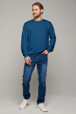 мужской синий петроль свитшот без начеса футер 3-нитка 320 гр, мерч, брендирование, печать