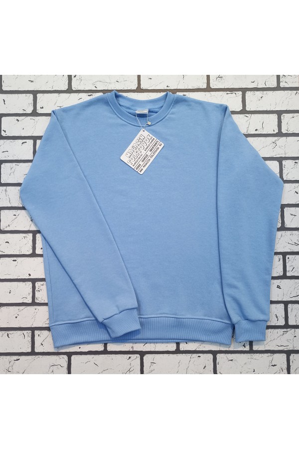 Мужской голубой свитшот классический без начеса петельный 320гр/м2   Магазин Толстовок Свитшоты мужские