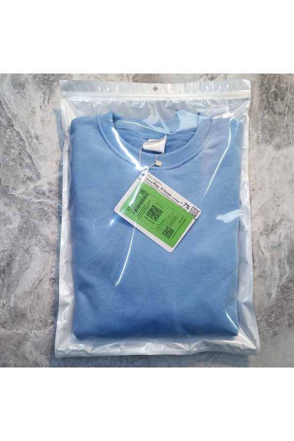 Мужской голубой свитшот классический без начеса петельный 320гр/м2   Магазин Толстовок Свитшоты мужские