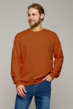  Terracotta classic sweatshirt man dg XS-44-Unisex-(Мужской)    Мужской свитшот терракотовый классический без начеса петельный 320гр/м2 
