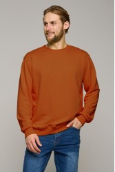 Мужской свитшот терракотовый классический без начеса петельный 320гр/м2