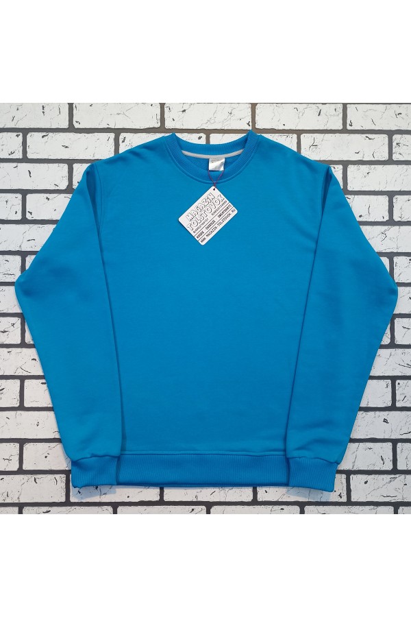 Мужской бирюзовый свитшот классический без начеса петельный 320гр/м2   Магазин Толстовок Свитшоты классические петельные мужские 320 гр/м 