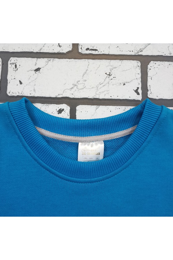 Мужской бирюзовый свитшот классический без начеса петельный 320гр/м2   Магазин Толстовок Свитшоты классические петельные мужские 320 гр/м 