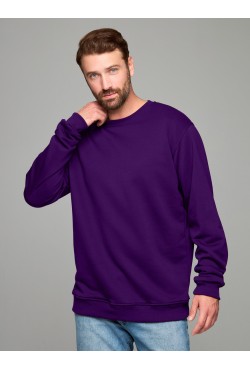 Мужской фиолетовый свитшот классический без начеса петельный 320гр/м2	