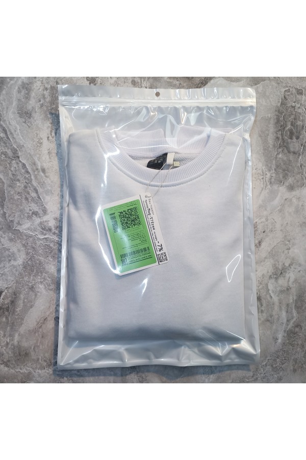 Мужской белый свитшот классический без начеса петельный 320гр/м2   Магазин Толстовок Свитшоты классические петельные мужские 320 гр/м 