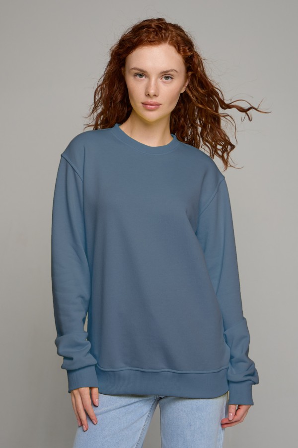  Baikal classic sweatshirt woman dg XS-38-40-Woman-(Женский)    Женский свитшот цвет байкал спортивный классический без начеса петельный 320гр/м2 