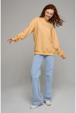 Женский бежевый свитшот спортивный классический без начеса петельный 320гр/м2