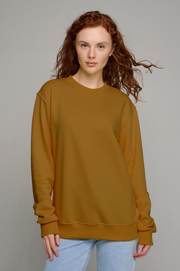  Camel classic sweatshirt woman dg XS-38-40-Woman-(Женский)    Женский свитшот цвет кемел спортивный классический без начеса петельный 320гр/м2 