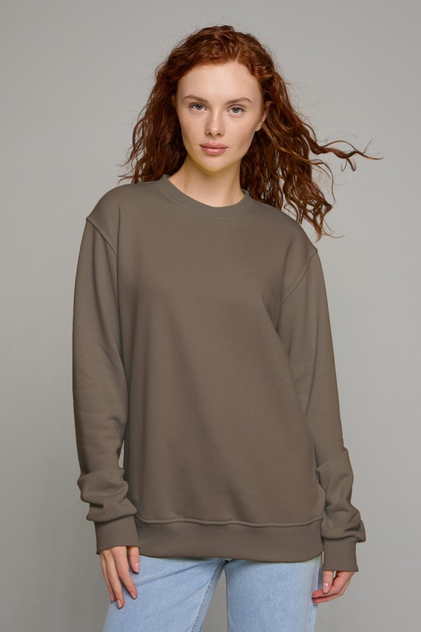  Cocoa classic sweatshirt woman dg XS-38-40-Woman-(Женский)    Женский свитшот цвет какао спортивный классический без начеса петельный 320гр/м2 