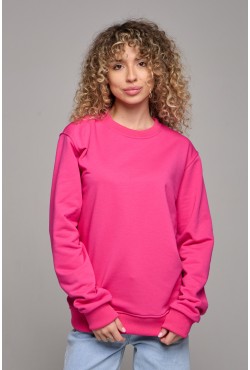 Женский фуксия (цикламеновый) свитшот спортивный классический без начеса петельный 320гр/м2