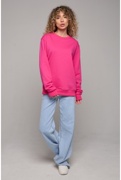 Женский фуксия (цикламеновый) свитшот спортивный классический без начеса петельный 320гр/м2