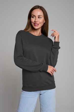 Женский свитшот спортивный графитовый деми-сезонный без начеса петельный 320гр/м2