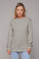  Grey concrete classic sweatshirt woman dg XS-38-40-Woman-(Женский)    Женский свитшот цвет серый бетон спортивный классический без начеса петельный 320гр/м2 