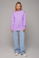 женский сиреневый лавандовый свитшот без начеса футер 3-нитка 320 гр, мерч, брендирование, печать