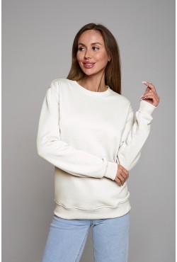 Женский молочный свитшот спортивный классический без начеса петельный 320гр/м2 Женский молочный свитшот спортивный классический без начеса петельный 320гр/м2
